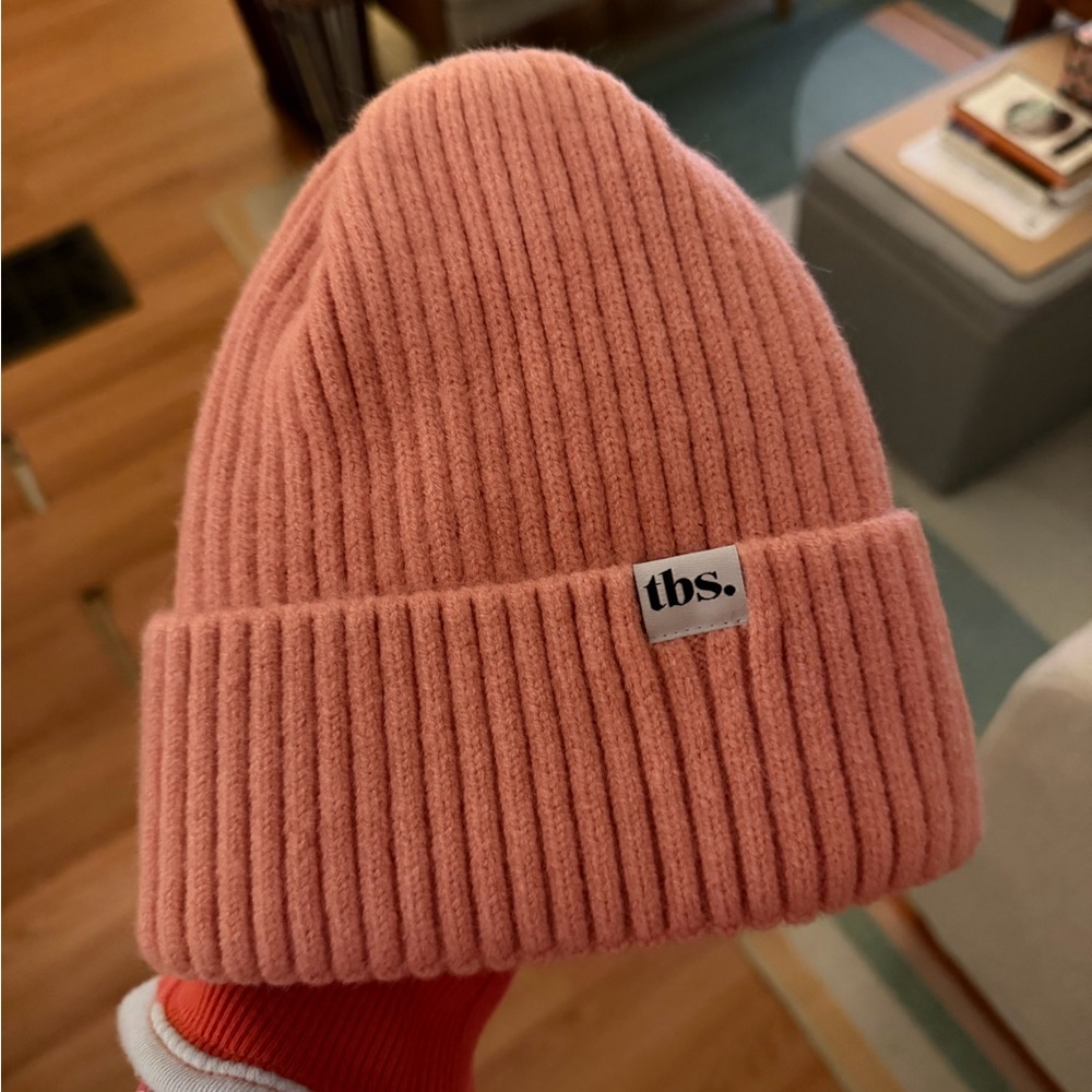 Silk Lined Beanie Hat in Rose